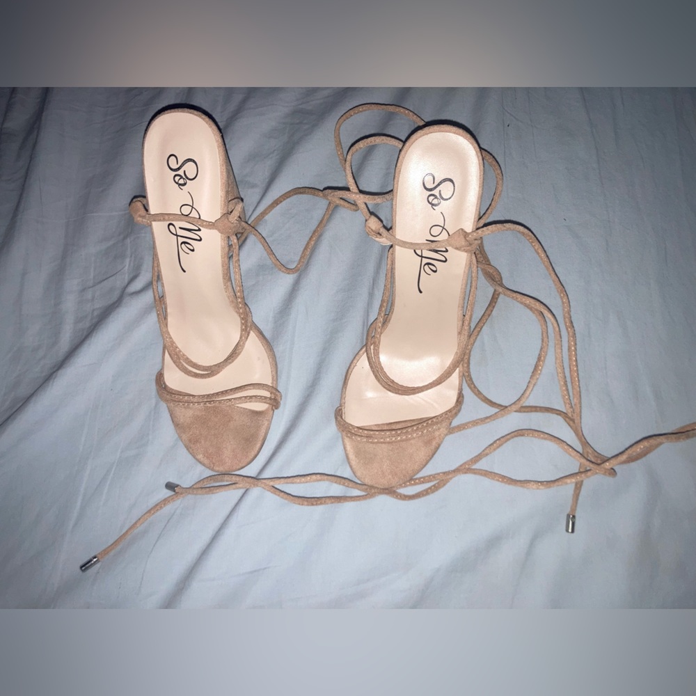 Cute Suede lace up heels